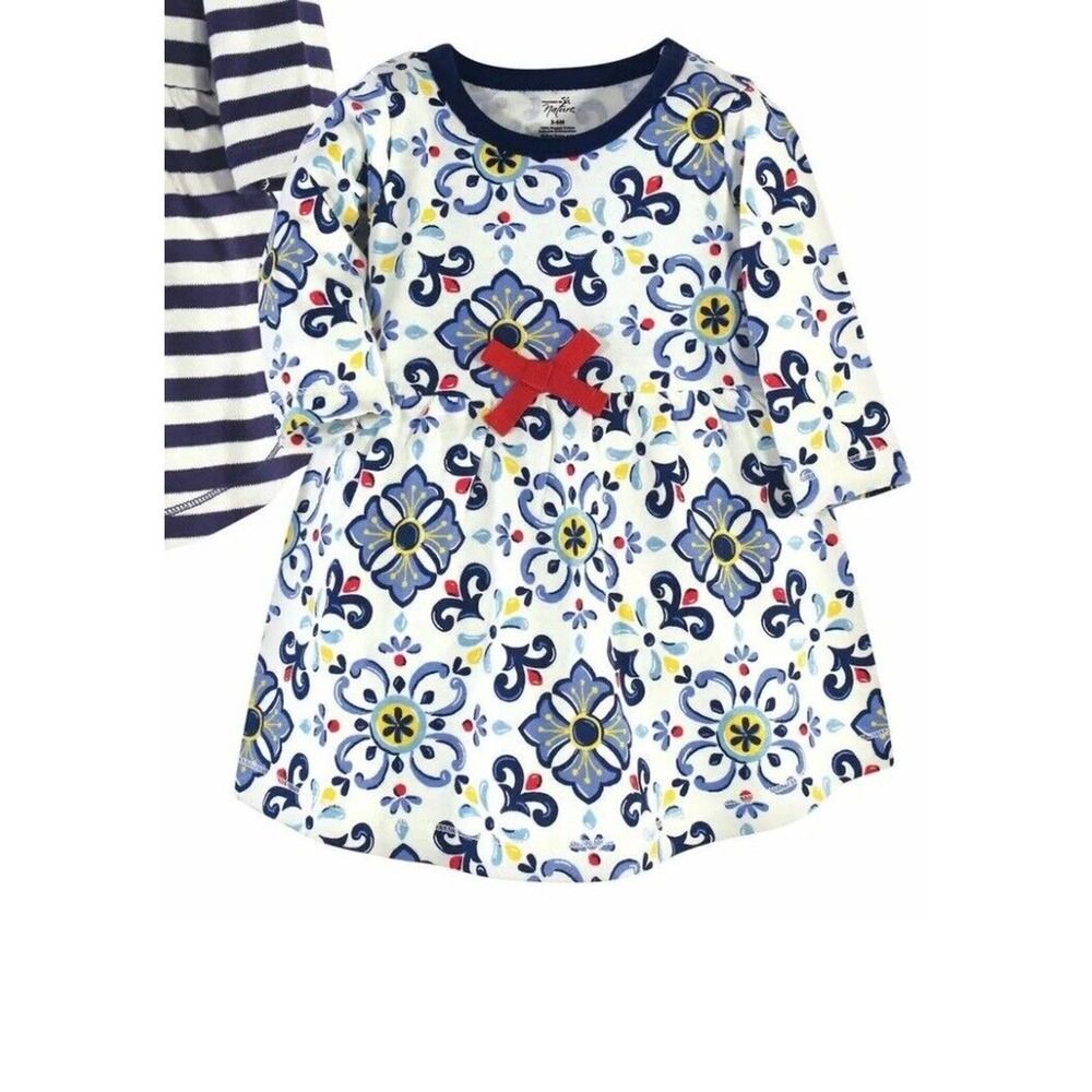 Touched by Nature Baby Organic Cotton Dresses, Pottery Tile Long Sleeve 9-12M